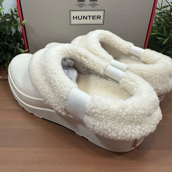 Hunter Women's Play Sherpa Insulated Clogs White Size 6 - Picture 5 of 9